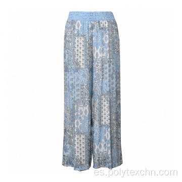 Pantalón largo holgado floral Boho Pantalones